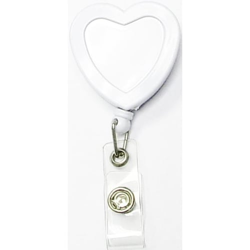 Customized Promotional Heart shape retractable badge holder