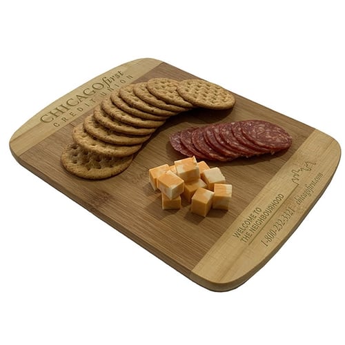 Personalized Engraved Bamboo Two-Tone Cutting Board by Sunny Box