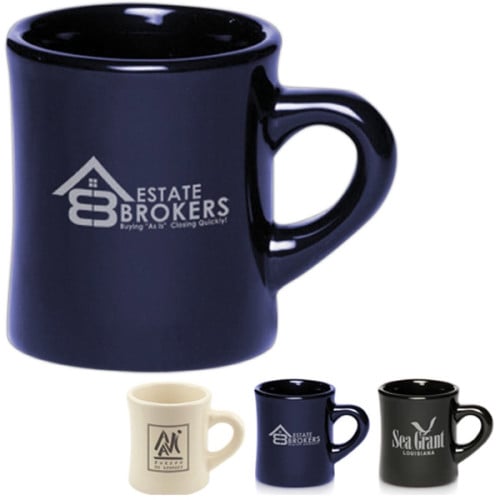 12 oz. Thick Grip Glossy Ceramic Diner Mugs