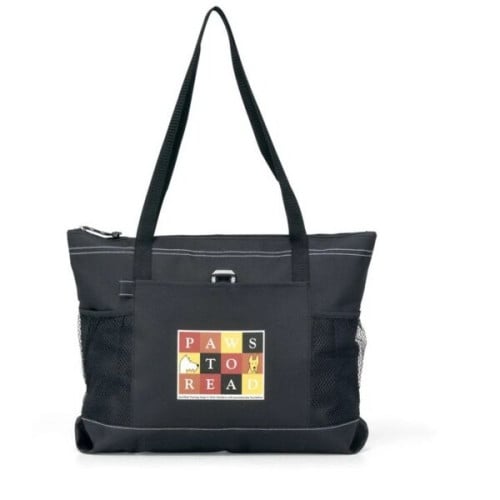 Zippered tote bag hot sale with shoulder strap